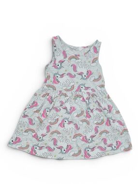H&M Light Gray Kids Dress with Pink, Yellow, Blue & Purple Rainbow